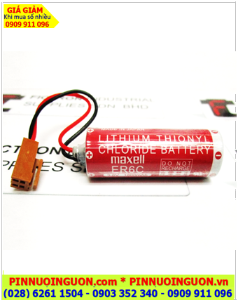 Maxell ER6C (Zắc Nâu); Pin nuôi nguồn PLC Maxell ER6C lithium 3.6v AA1800mAh _Xuất xứ Nhật